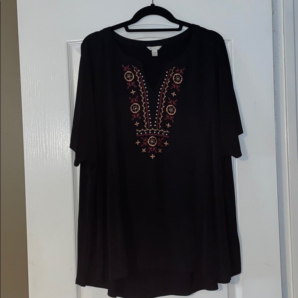 Embroidered front blouse